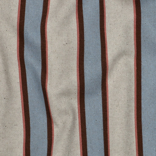 Woven Canvas Stripes 'Nature, Blue, Brown, Pink'