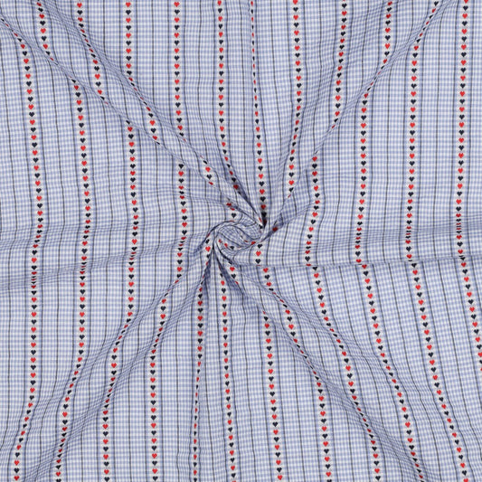 Woven Fabric Hearts 'Light Blue'