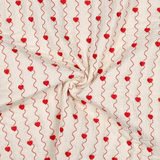 Quiltat Muslin Hjärta 'Creme'