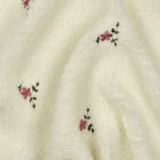 Teddy Broderade Blommor 'Creme'