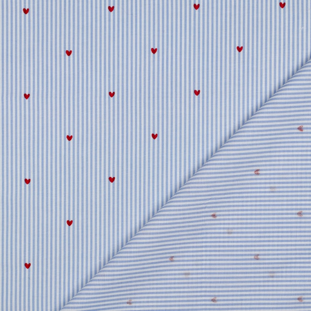 Randig Vävd Hjärta 'Light Blue'