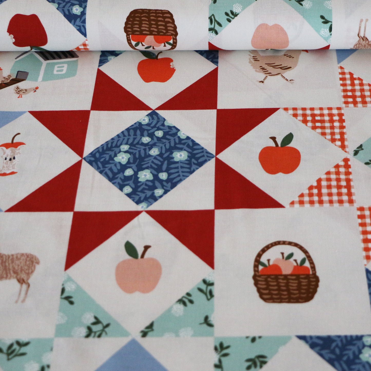 Gewebter Stoff Patchwork 'Creme'