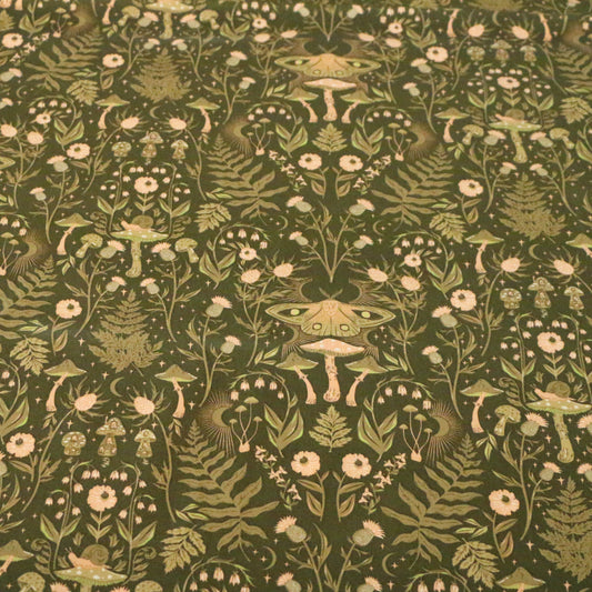 Gewebter Stoff Geheimnisse des Waldes 'Olive Green'