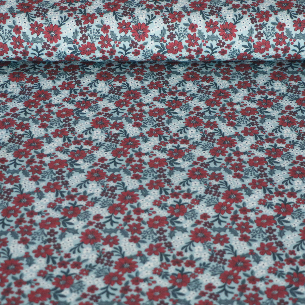 Trikå Julblommor 'Mint'