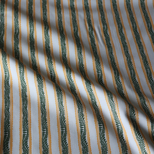 Vävd Randigt växt 'Moss Green & Creme'