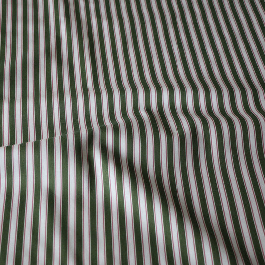 Vävd Randigt 'Creme, Rose & Moss Green'