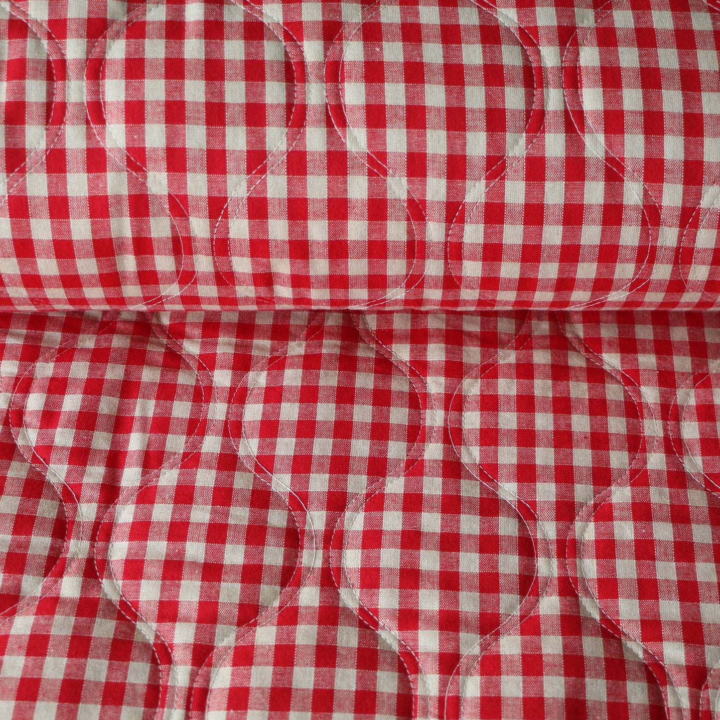 Quiltat Tyg Rutig 'Röd'