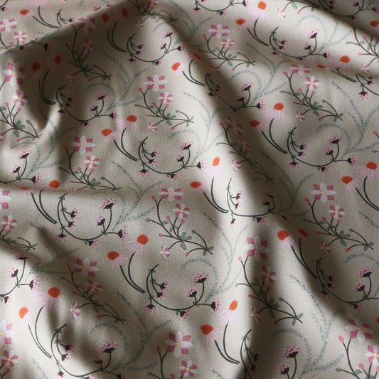 Trikå Höstblommor 'Beige'