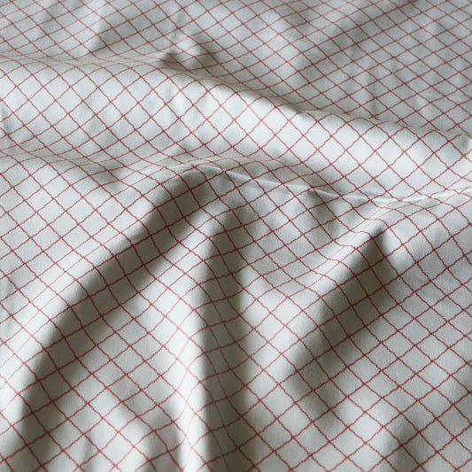 Woven Cotton Christmas 'Creme & Red'