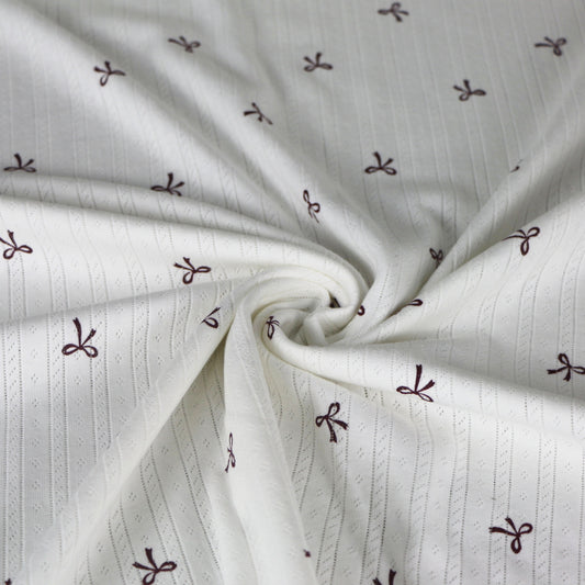 Pointelle Trikå Rosett 'Creme'