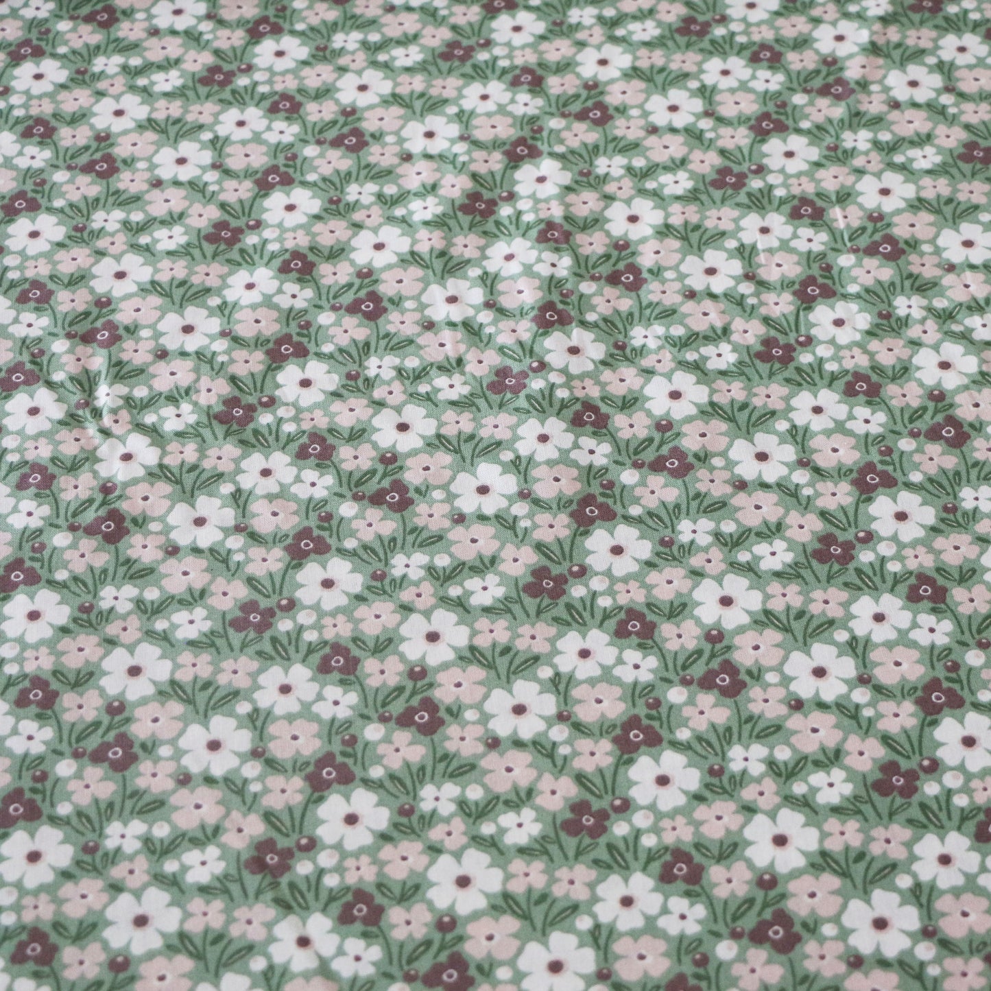 Gewebter Stoff Blumenwiese 'Olive'