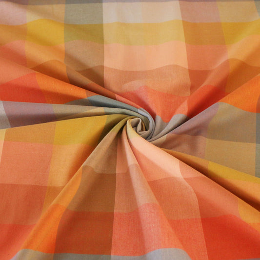 Woven Fabric Happy Checkers 'sunset'