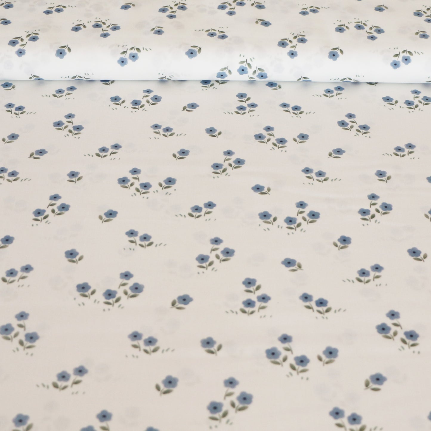 Woven Fabric flower Sky Blue 'White'