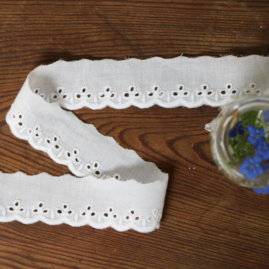 Embroidered Eyelet Lace – Off White