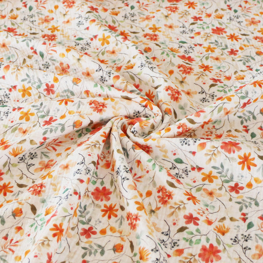 Musselin Aquarell Blumen 'White'