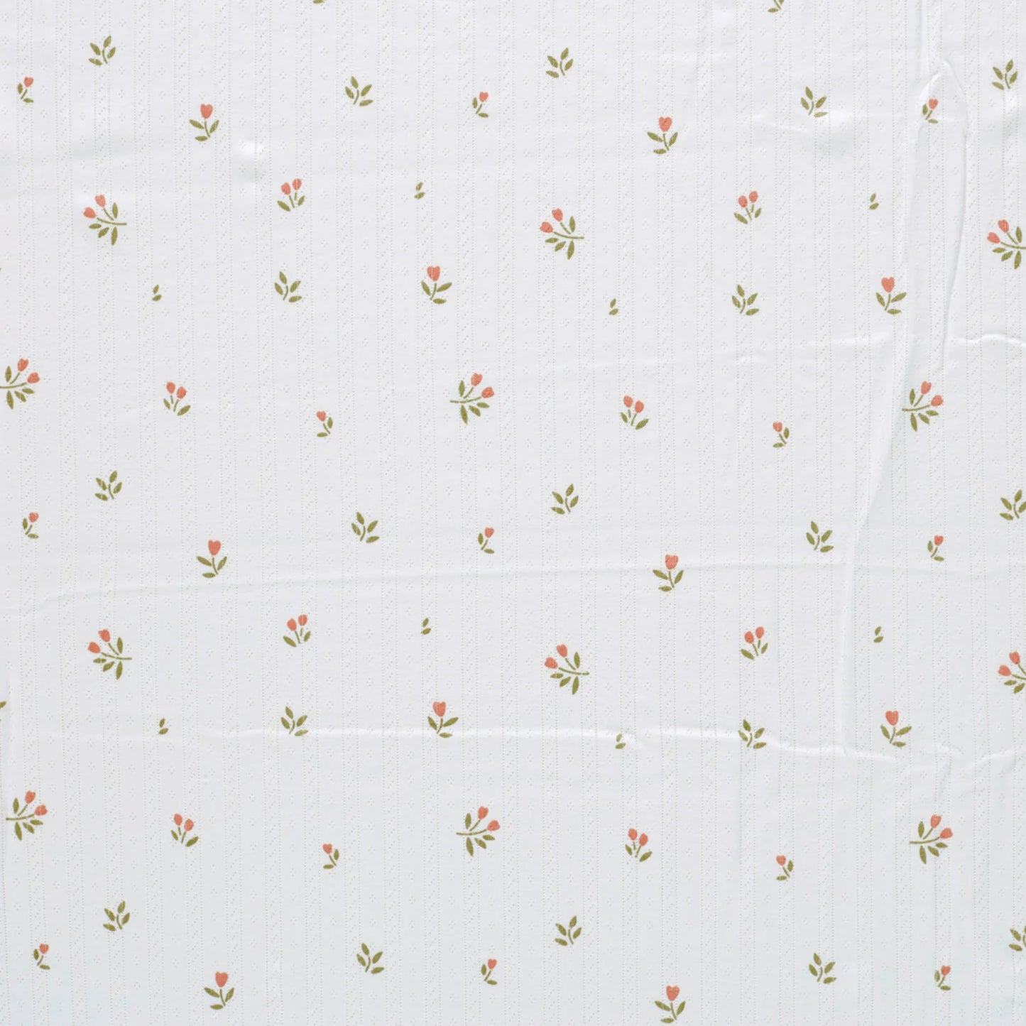 Pointelle Trikå Flower 'Creme'