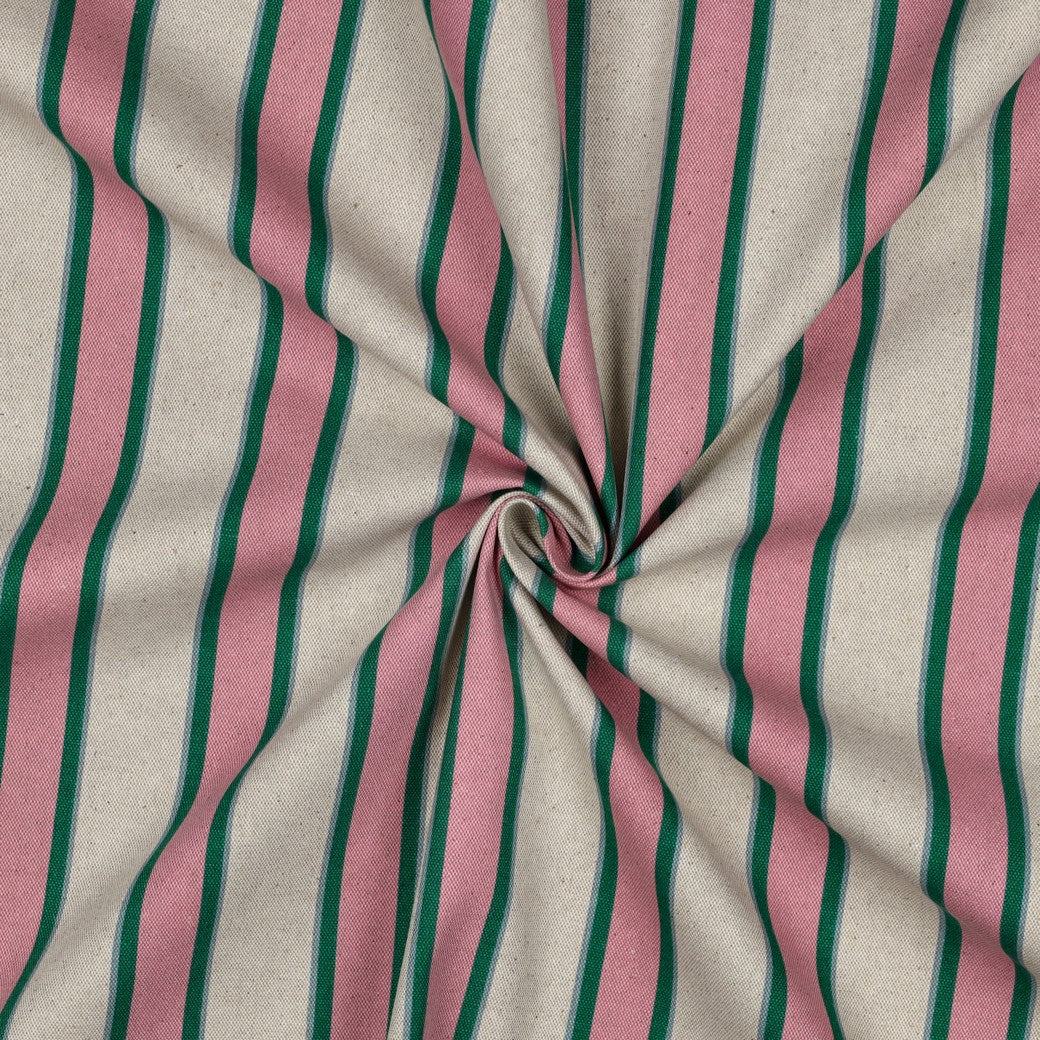 Vävd Canvas Randig 'Nature, Rosa, Green, Blue'