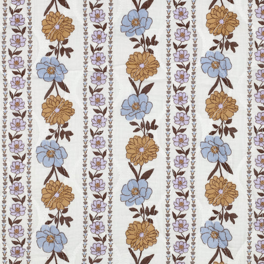 Quiltat Muslin Blommor 'White'