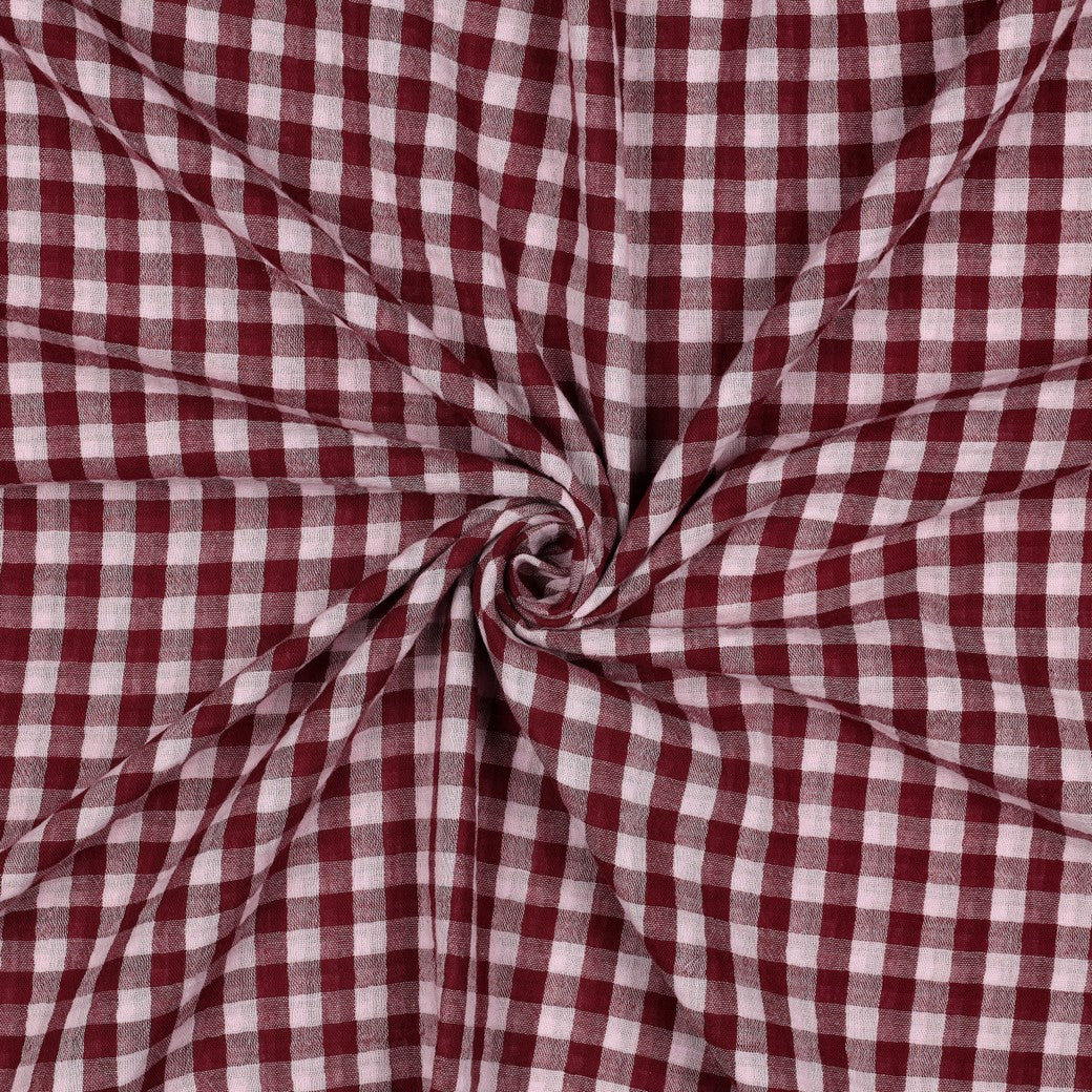Muslin Rutig 'Wine'
