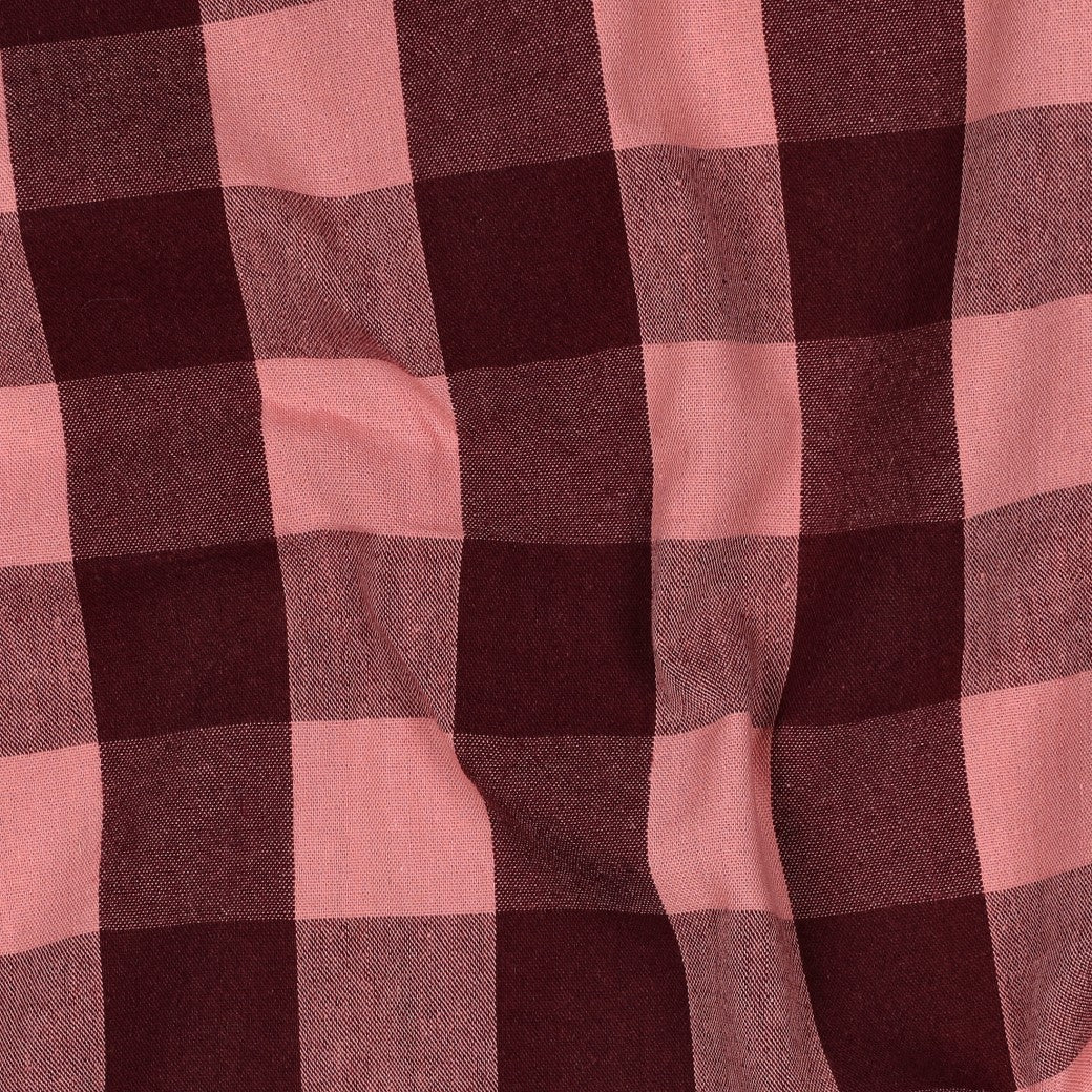 Rutig Vävd Stor 'Aubergine & Light Pink'