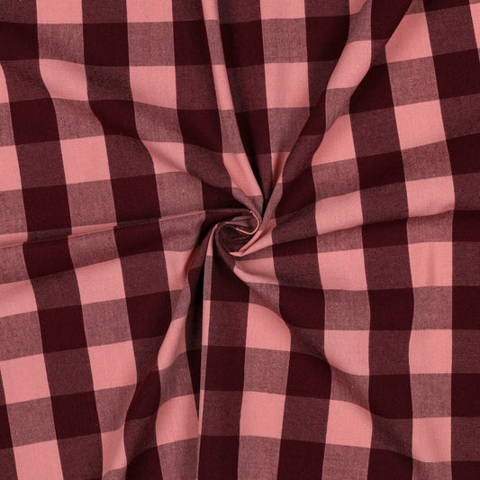 Rutig Vävd Stor 'Aubergine & Light Pink'