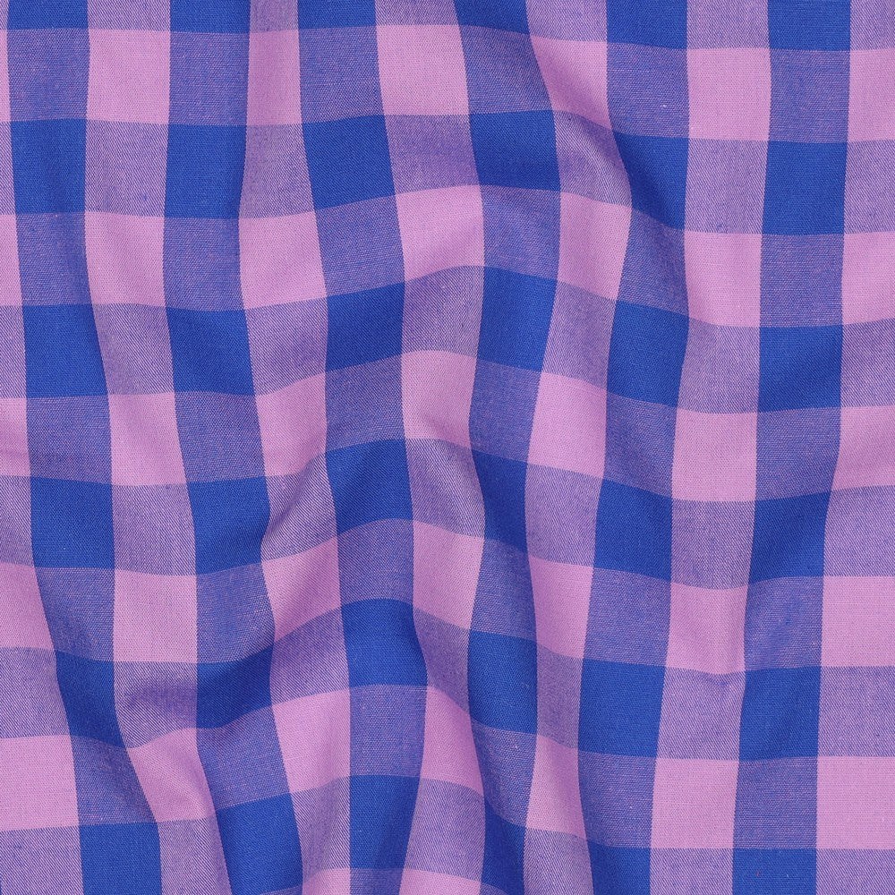 Rutig Vävd Stor 'Dark Blue & Rose'
