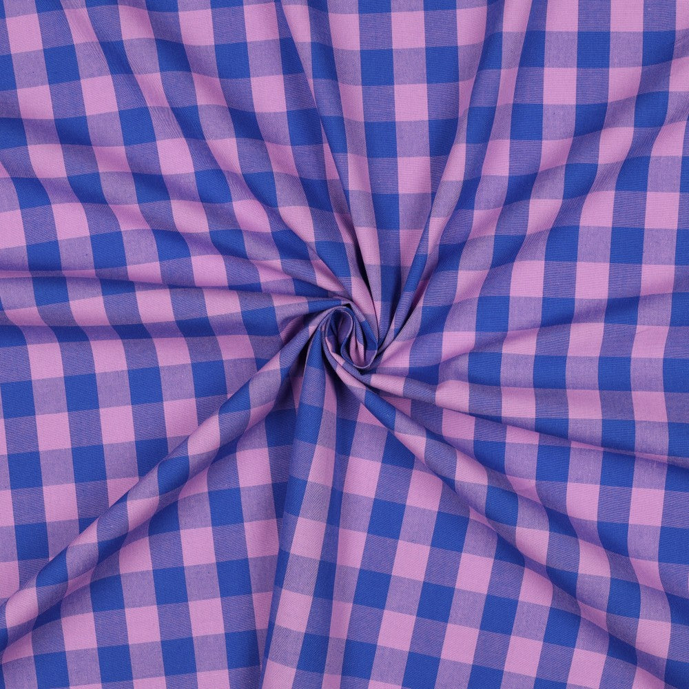 Rutig Vävd Stor 'Dark Blue & Rose'