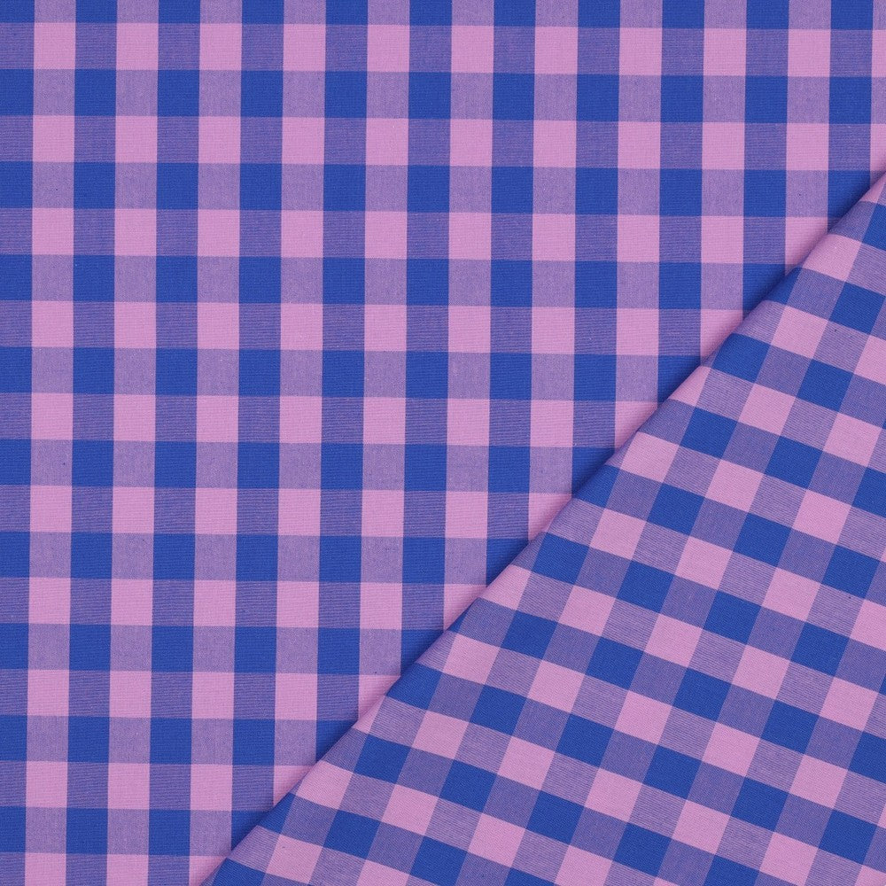 Rutig Vävd Stor 'Dark Blue & Rose'