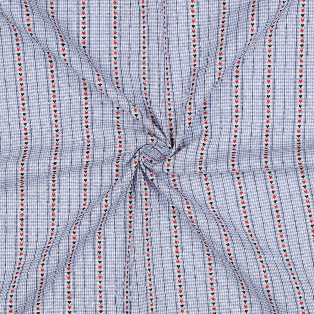 Gewebter Stoff Herzen 'Light Blue'