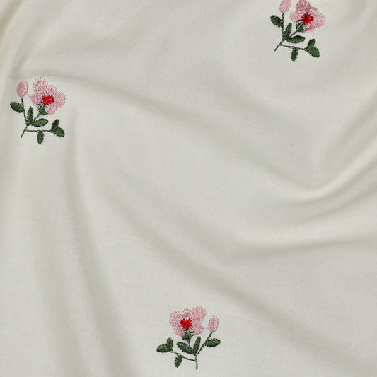 Woven Voile Embroidered 'Creme'