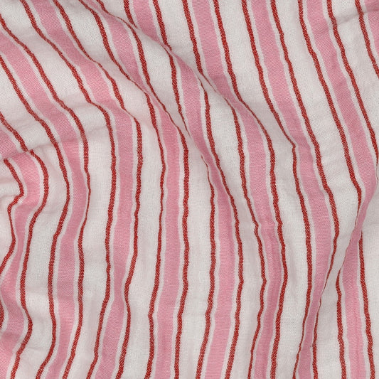 Muslin Randig 'Rose, Pink, White'