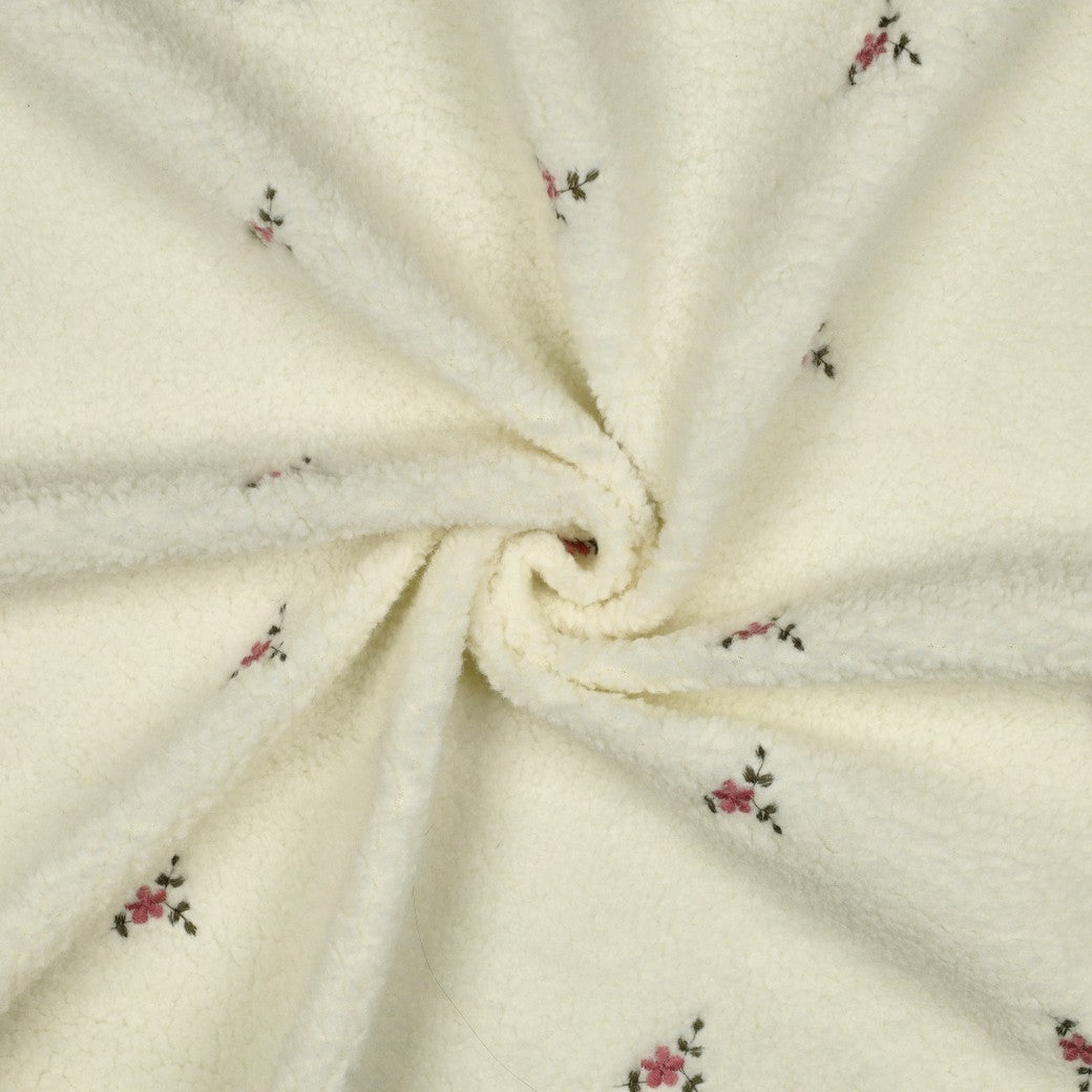 Teddy Broderade Blommor 'Creme'