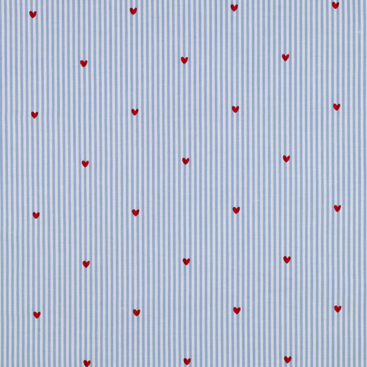Randig Vävd Hjärta 'Light Blue'