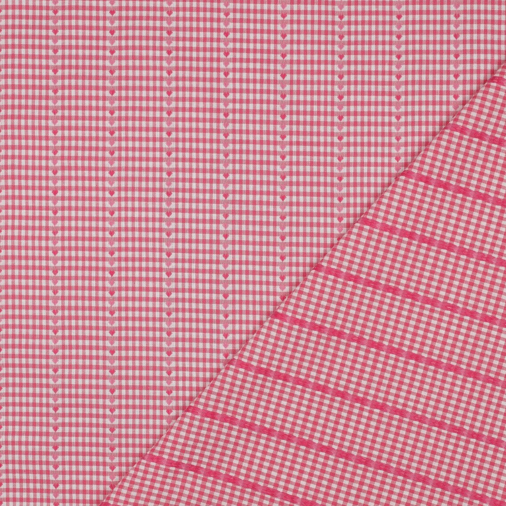 Gewebter Stoff Herzen 'Pink'