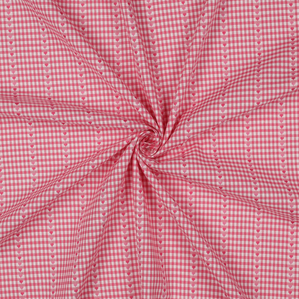 Gewebter Stoff Herzen 'Pink'