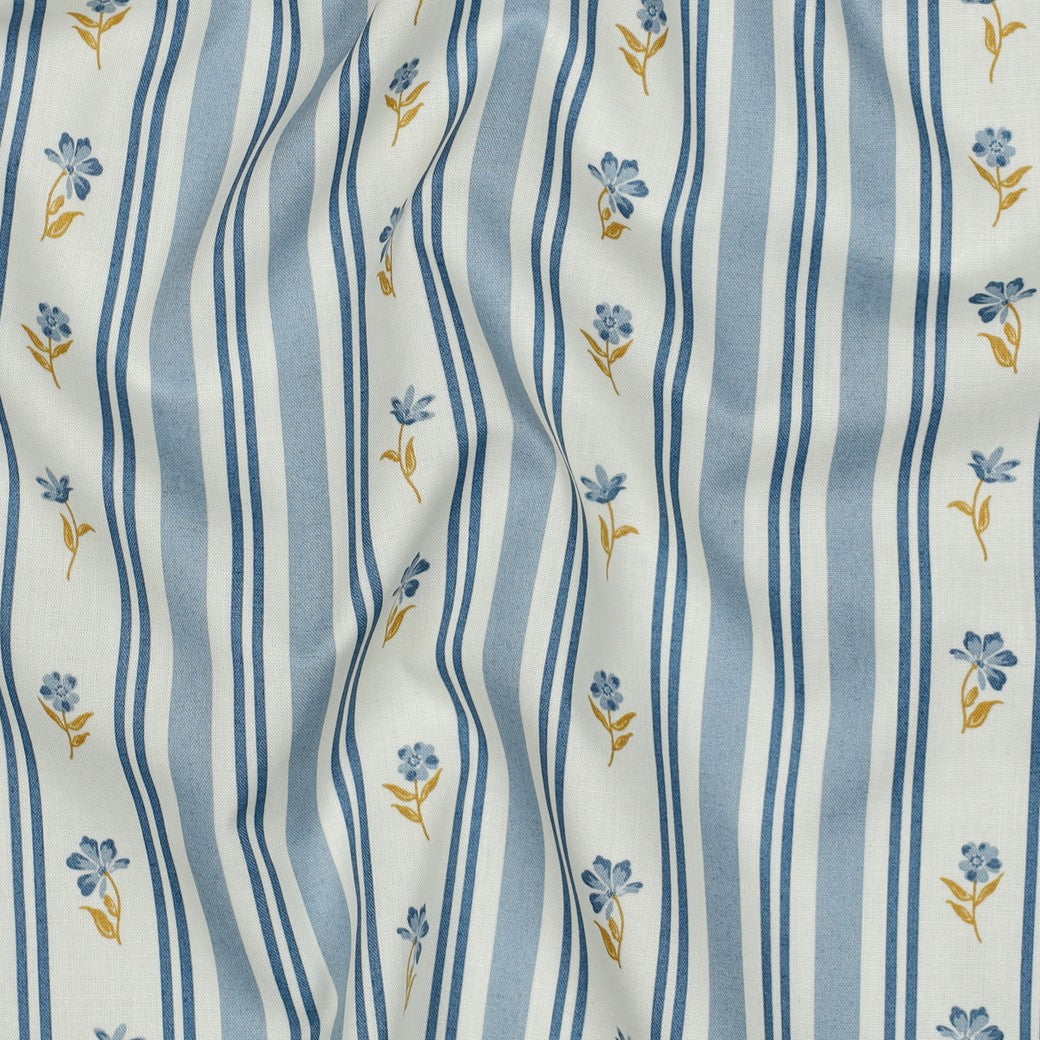 Vävd Blomma Randig 'Blue'