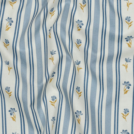 Vävd Blomma Randig 'Blue'