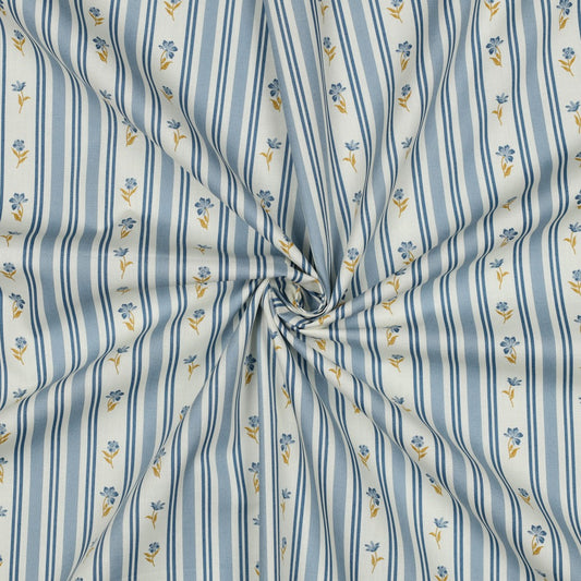 Woven Fabric Flower Stripes 'Rose'