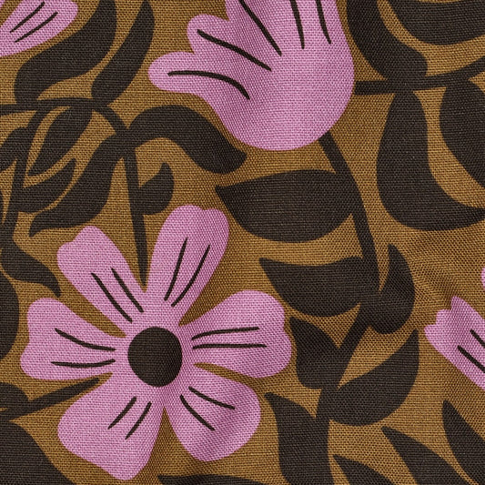 Woven Canvas Flowers 'Rosa & Golden Brown'