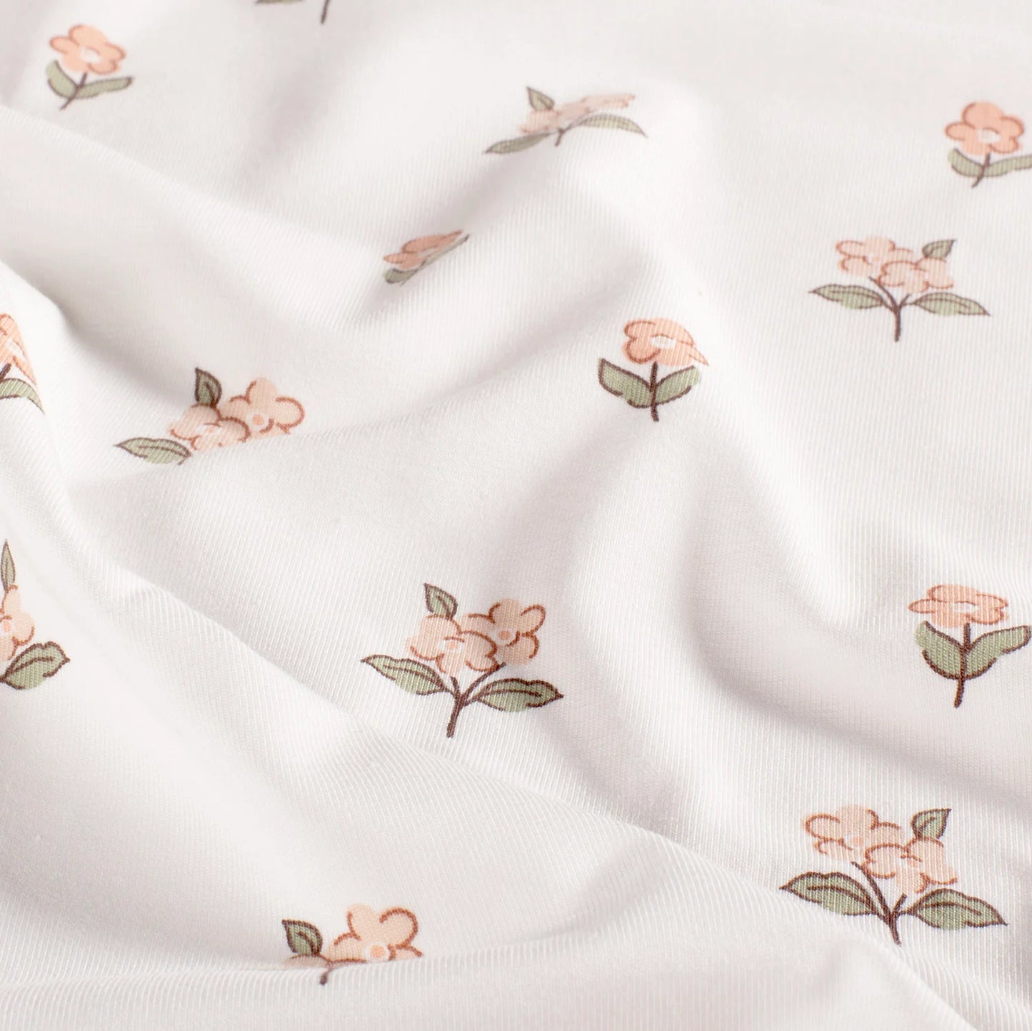 Jersey Blumen Light Pink 'White'