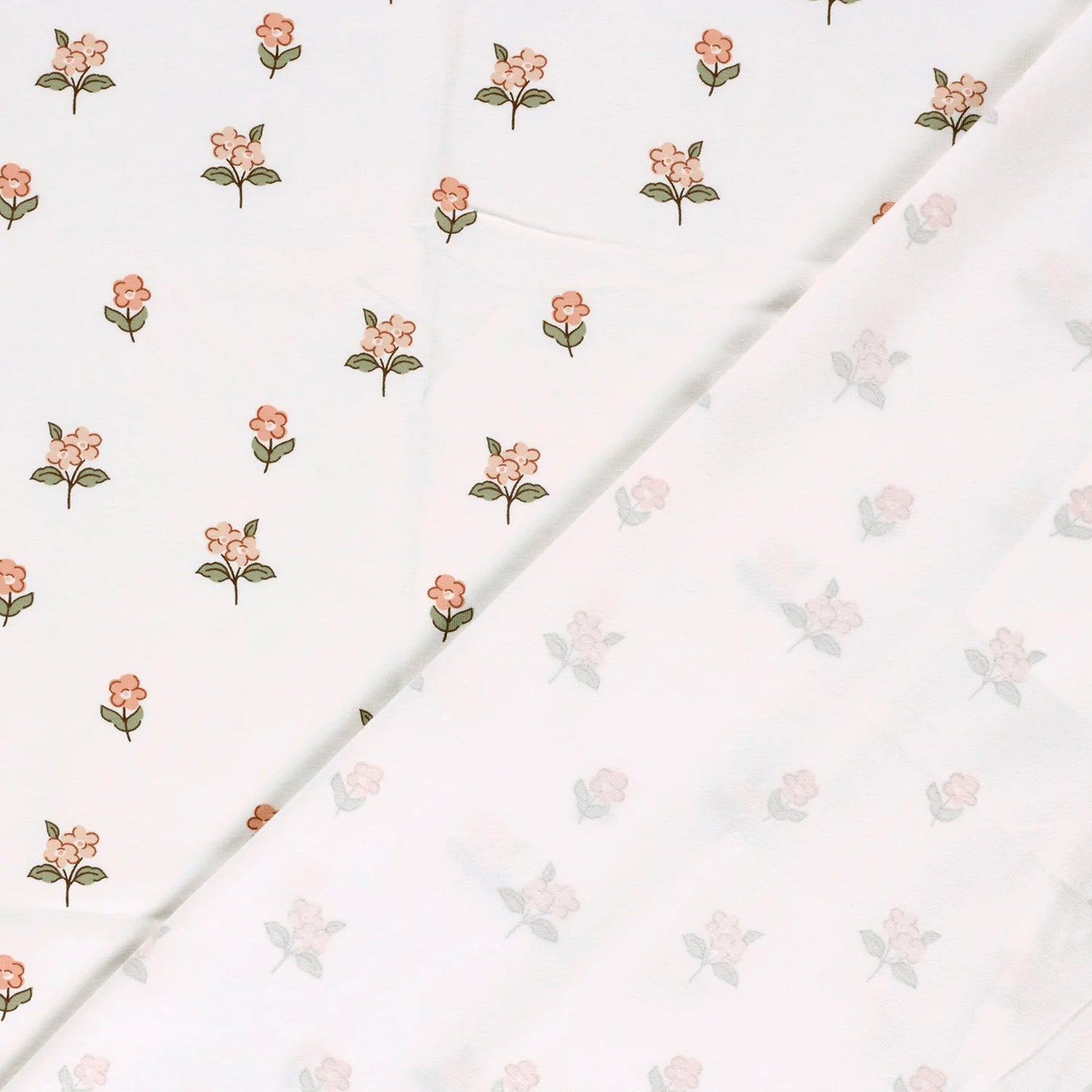Jersey Blumen Light Pink 'White'