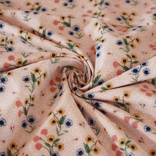 Gewebter Stoff Blumenstrauss 'Light Pink'