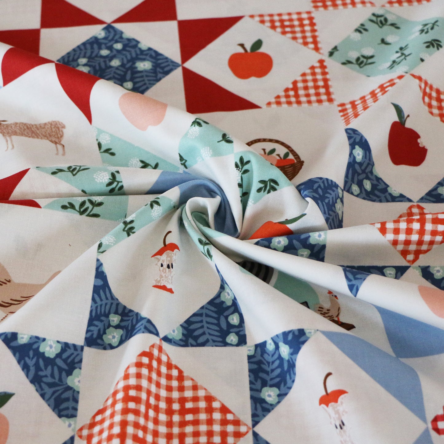 Gewebter Stoff Patchwork 'Creme'