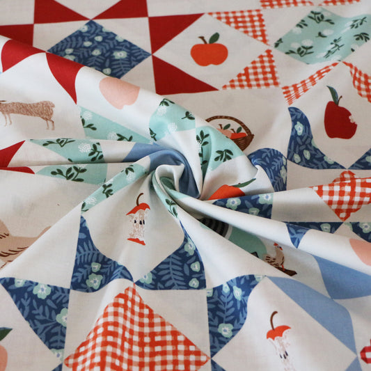 Gewebter Stoff Patchwork 'Creme'