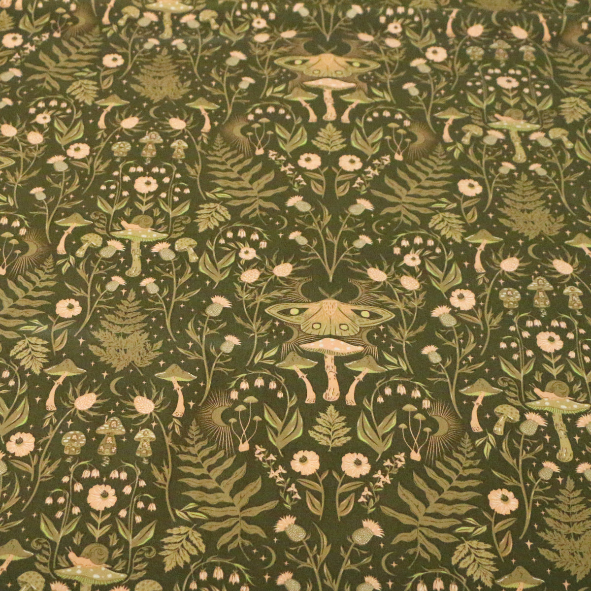 Gewebter Stoff Geheimnisse des Waldes 'Olive Green'