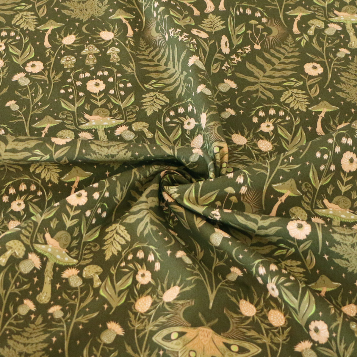 Gewebter Stoff Geheimnisse des Waldes 'Olive Green'