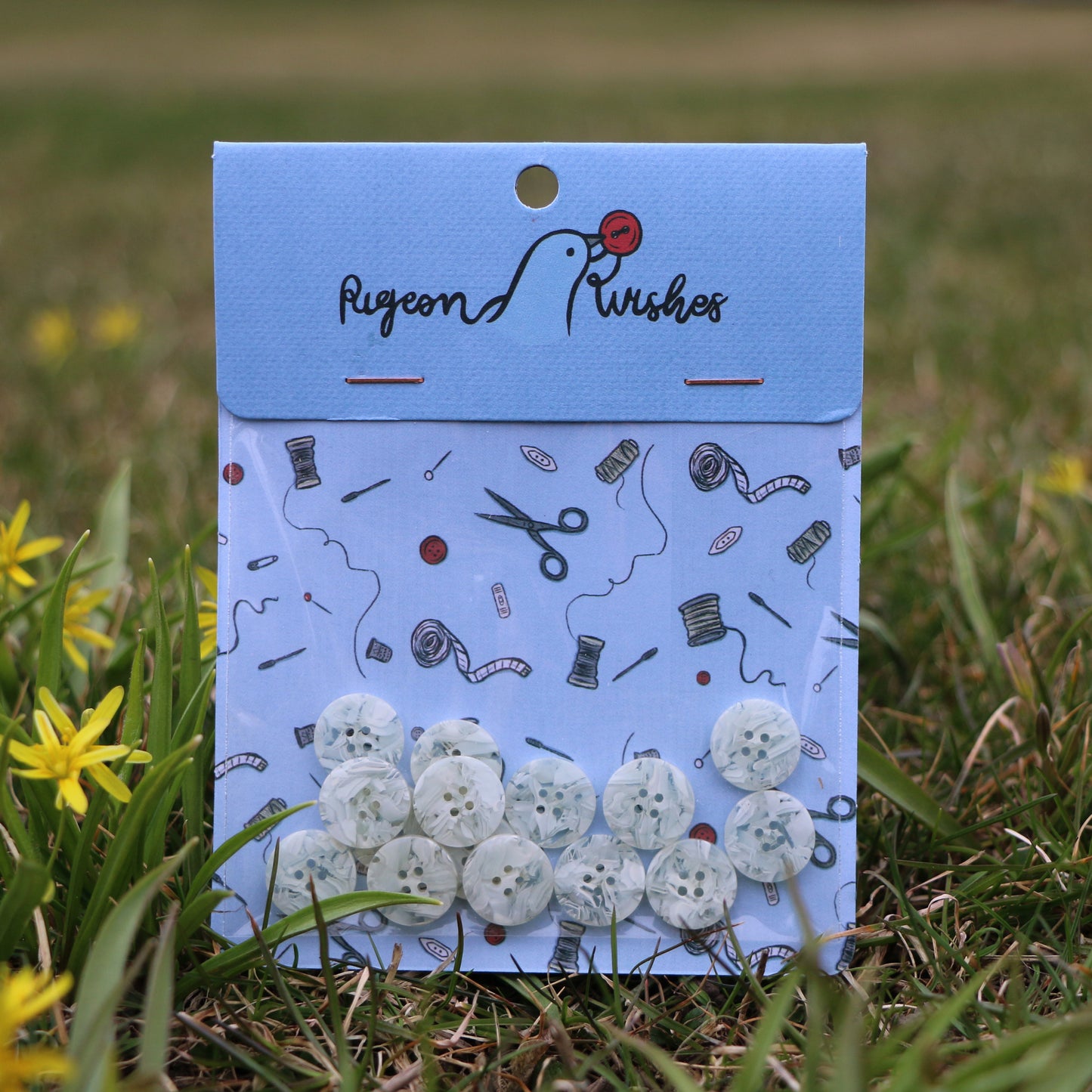 Buttons 'Snow' 15mm 