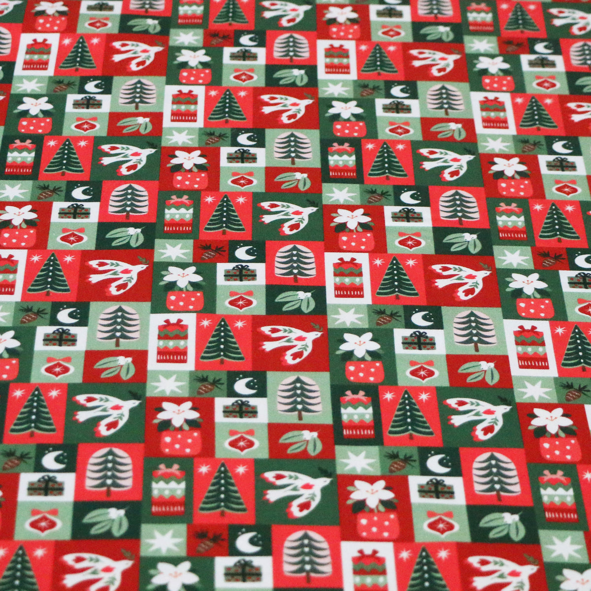 Vävd Jul Miniatur 'Green & Red'