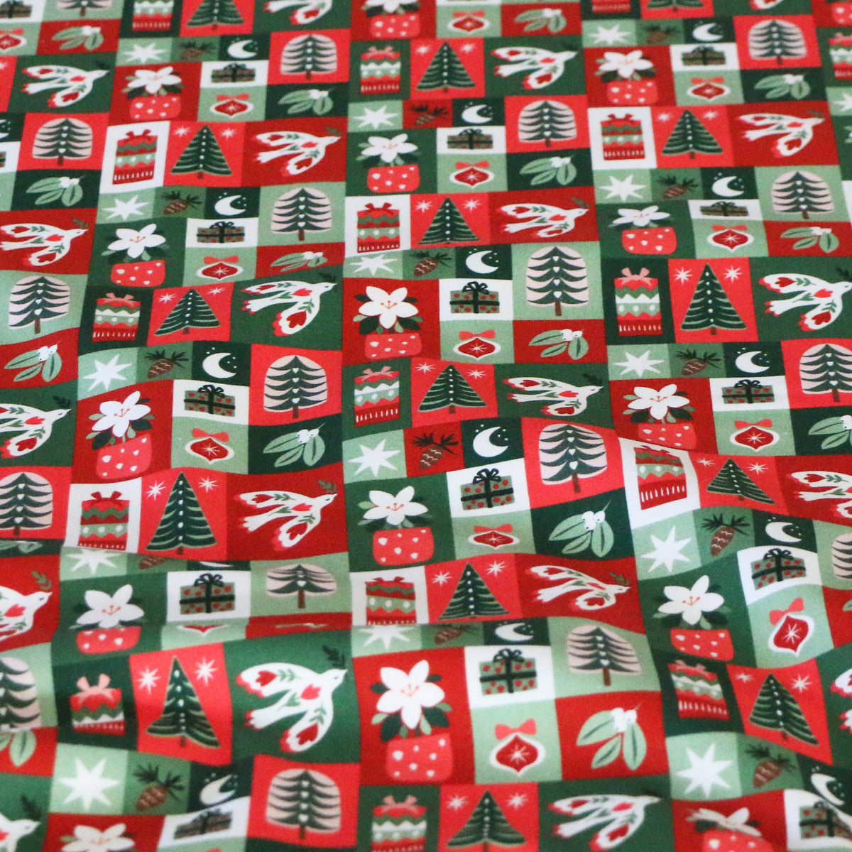 Vävd Jul Miniatur 'Green & Red'