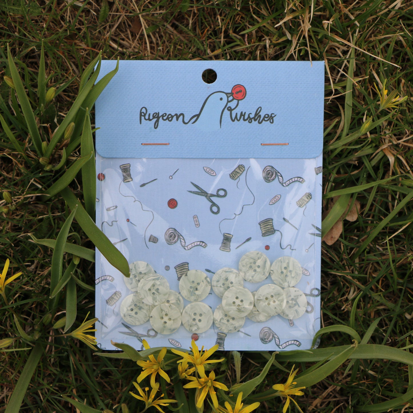 Buttons 'Snow' 15mm 